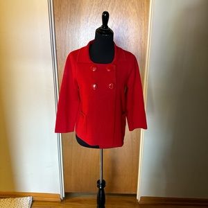 I.Crew red wool button up sweater